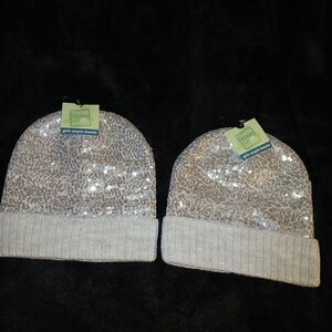 Glittery Kids Sequin Beanie - Silver